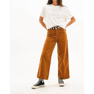 NEW ASKK NY virginia high rise wide leg cord pant in caramel